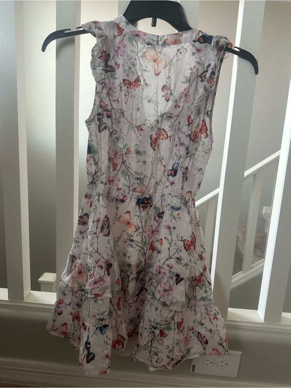 Steve Madden White Mini Dress with Multicolor Butterfly Floral Print - Picture 3 of 3